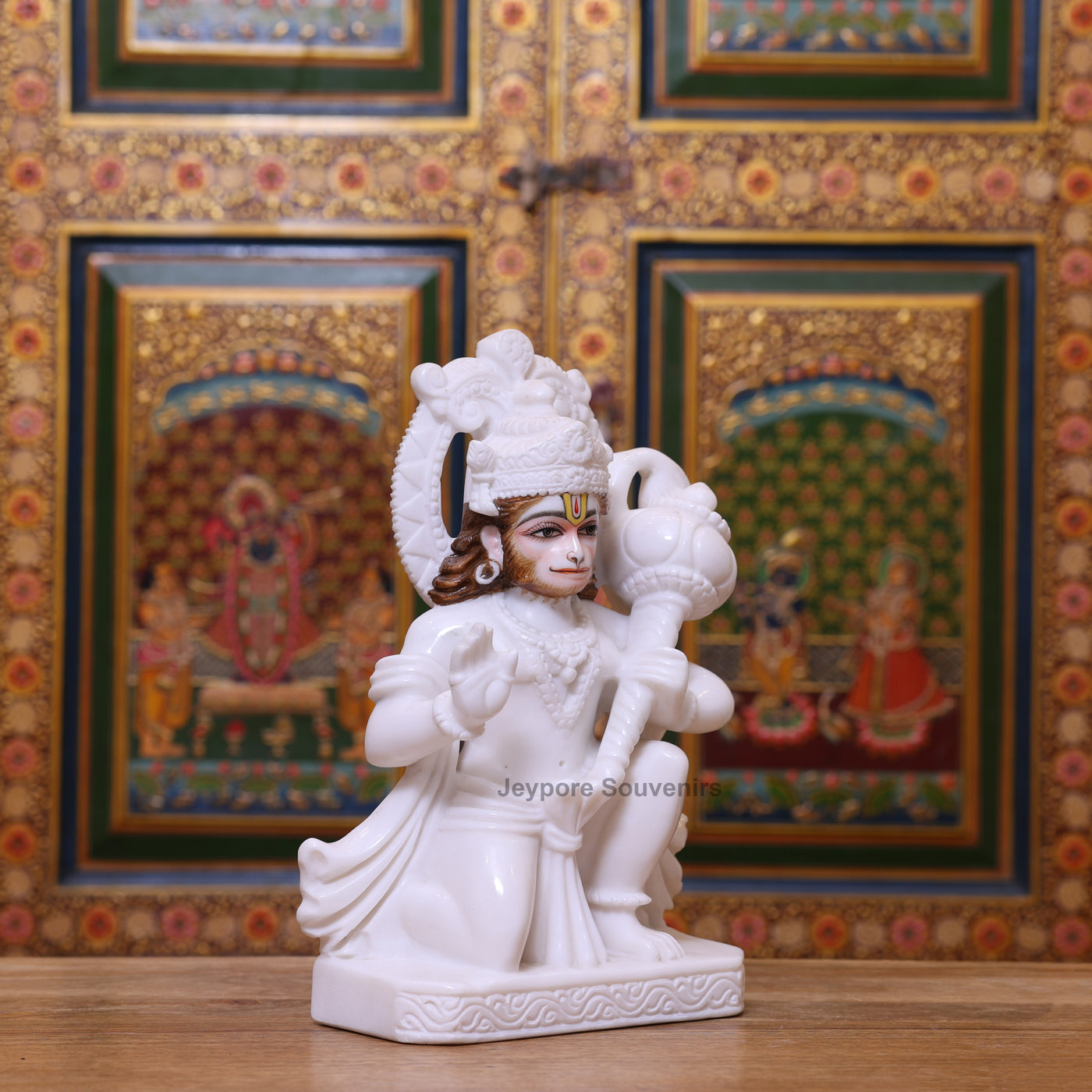 12" Devotional White Marble Lord Hanuman Idol
