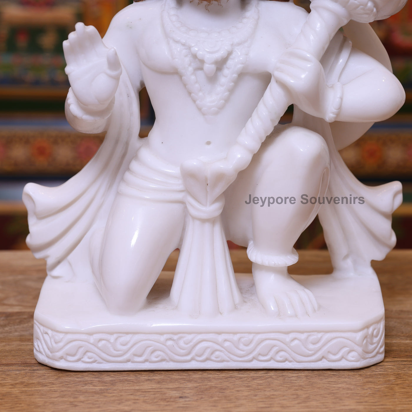 12" Devotional White Marble Lord Hanuman Idol