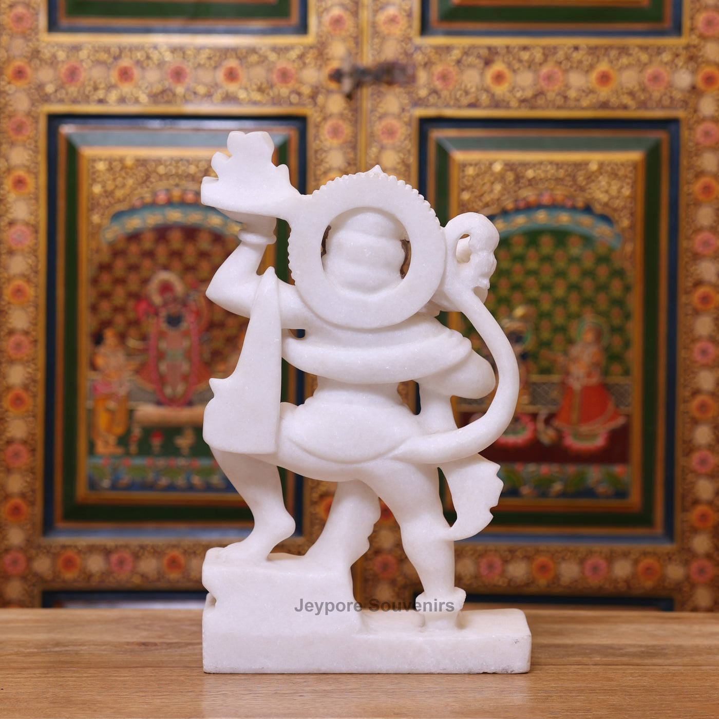15" Pure White Marble Lord Hanuman Idol