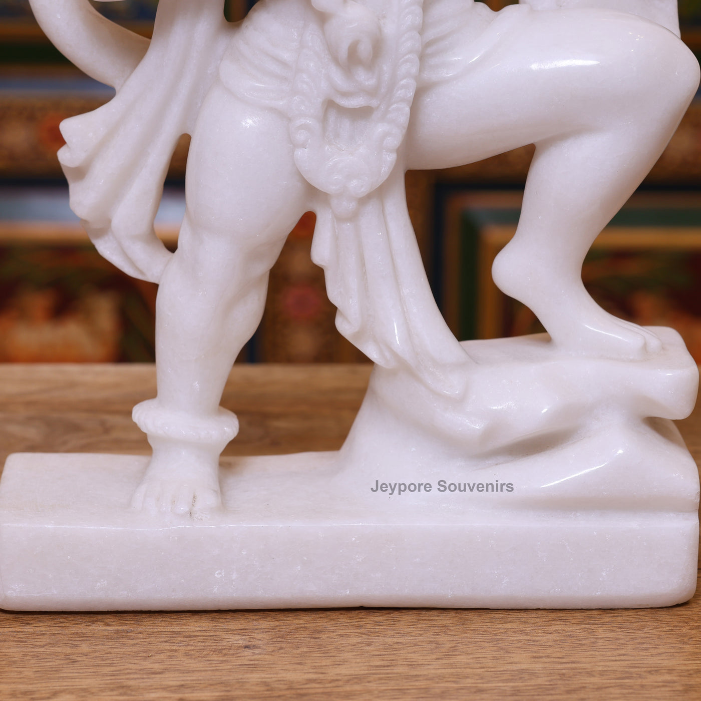 15" Pure White Marble Lord Hanuman Idol