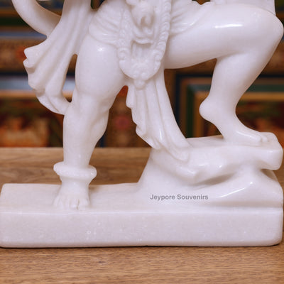 15" Pure White Marble Lord Hanuman Idol