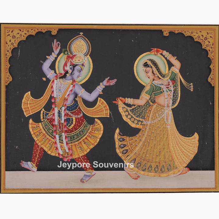 Dance Pose Of Krishna and Radha - canvas Painting