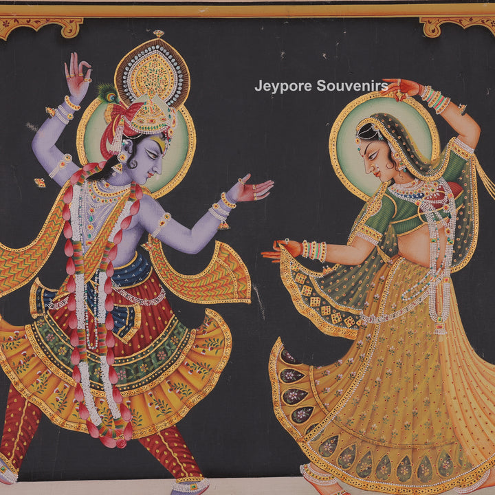 Dance Pose Of Krishna and Radha - canvas Painting