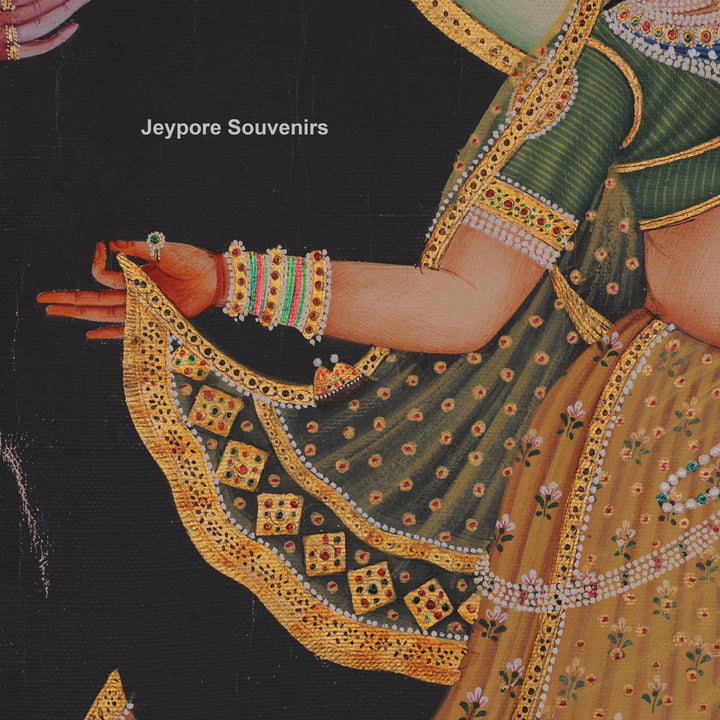 Dance Pose Of Krishna and Radha - canvas Painting