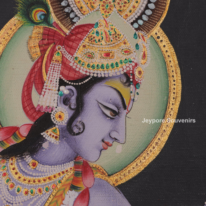 Dance Pose Of Krishna and Radha - canvas Painting