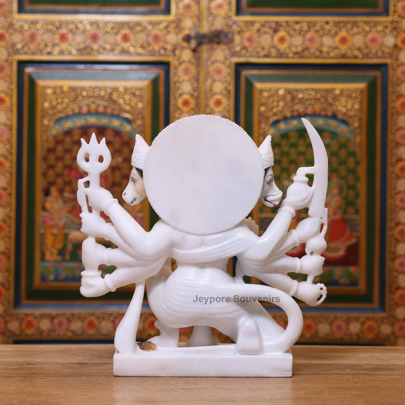 12" Pure White Marble Panchmukhi Hanuman Ji Murti