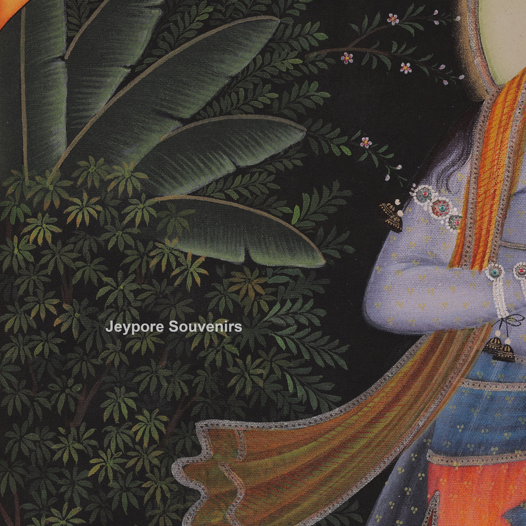 Hand-Painted Radha Krishna Canvas Painting