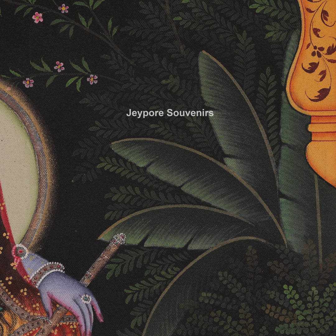 Hand-Painted Radha Krishna Canvas Painting