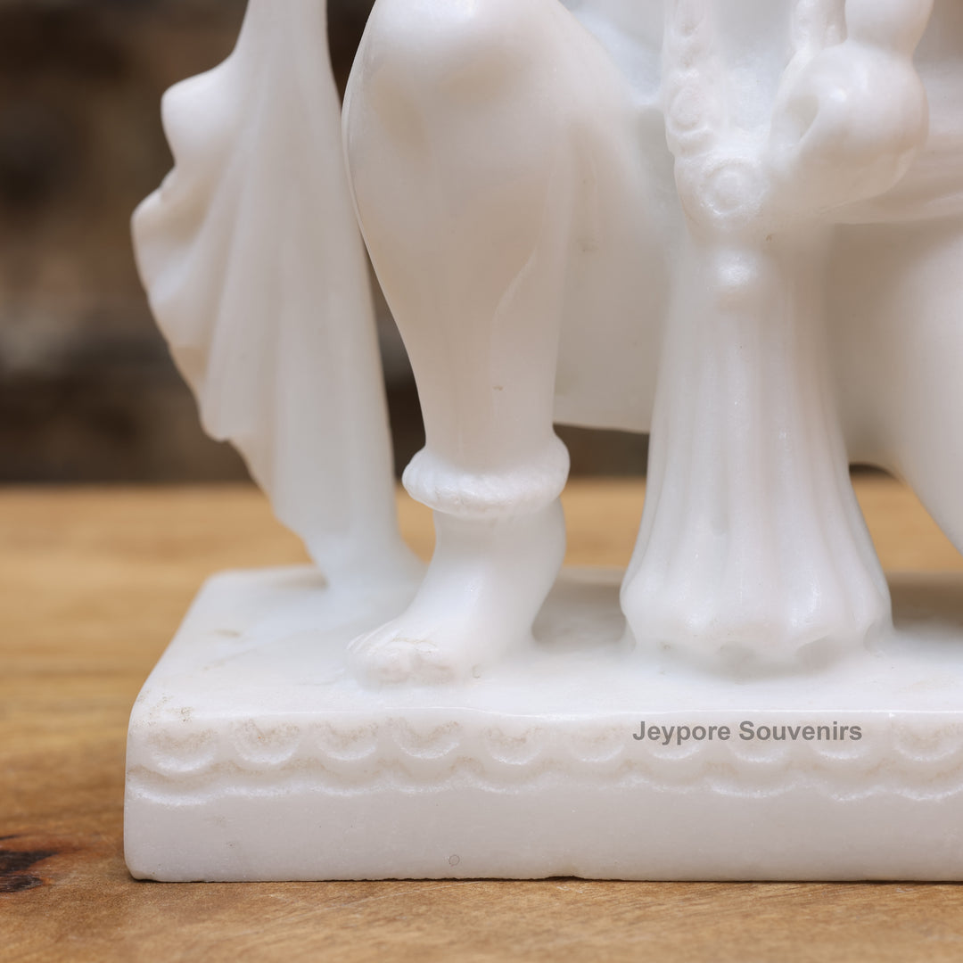 10" Pure White Marble Lord Hanuman Statue