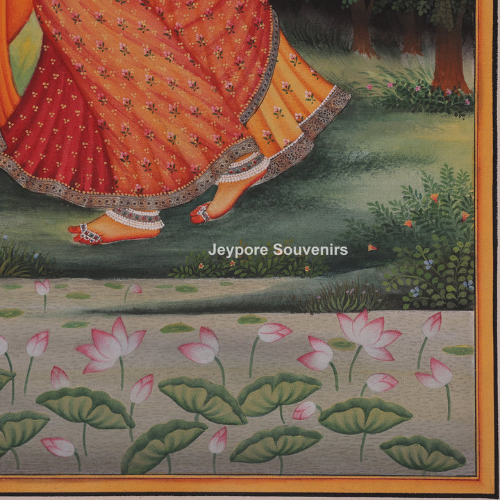 Hand-Painted Radha Krishna Canvas Painting