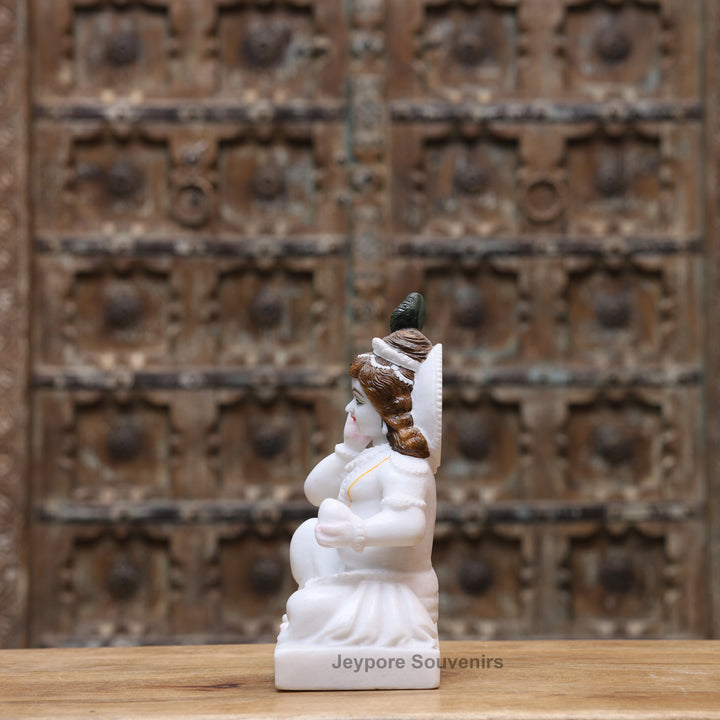 12" Pure White Marble Laddu Gopal (Bal Krishna) Idol
