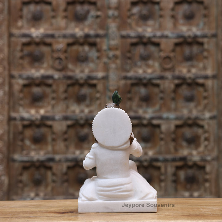 12" Pure White Marble Laddu Gopal (Bal Krishna) Idol