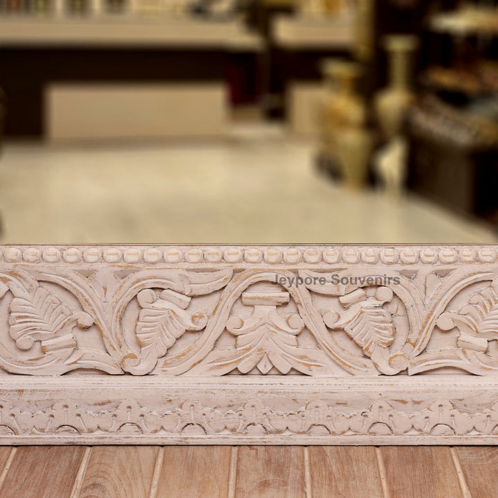 Hand-Carved Rustic Large vanity Wooden Wall Mirror