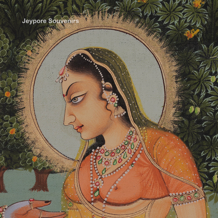 Krishna Radha Loveable Moment In A Garden - Canvas Art