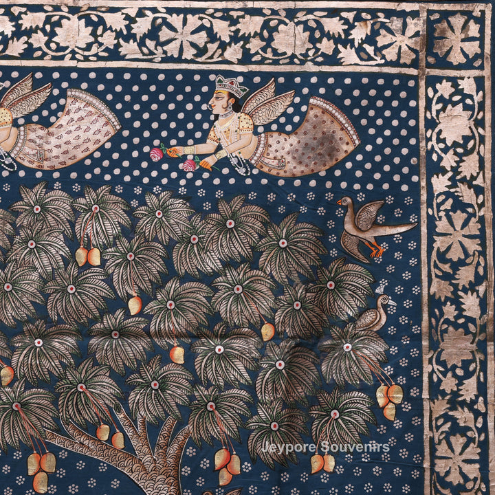 Handcrafted Lord Krishna &amp; Gopis Pichwai Painting on Cotton Cloth