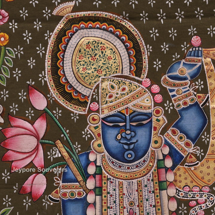 Shrinathji with Gopis Pichwai Painting | Raas Leela Wall Art