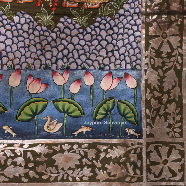Shrinathji with Gopis Pichwai Painting | Raas Leela Wall Art