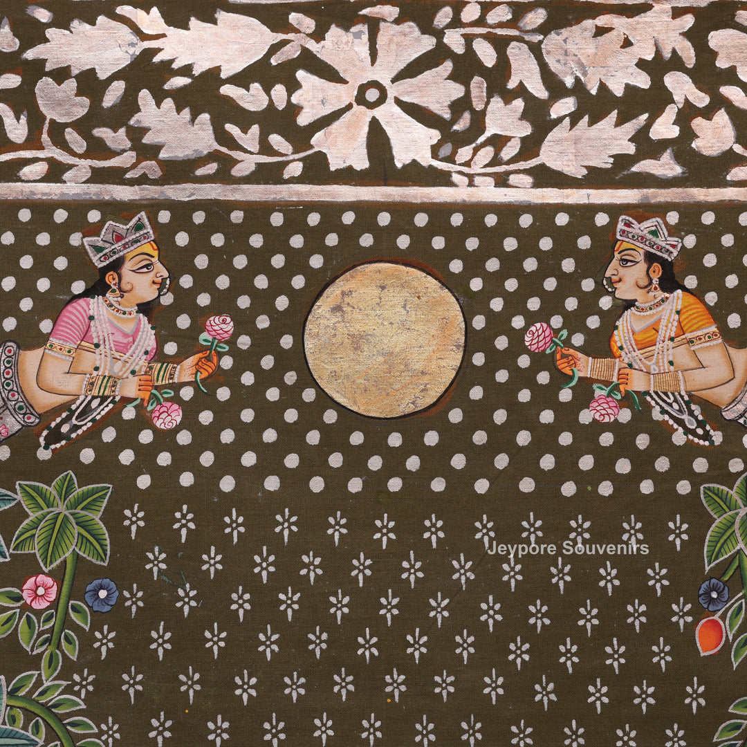 Shrinathji with Gopis Pichwai Painting | Raas Leela Wall Art