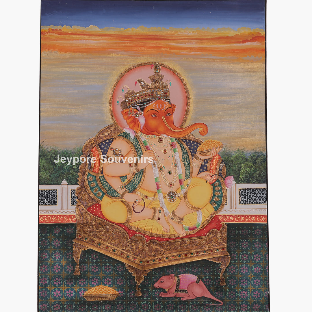 Royal Lord Ganesha Canvas Painting