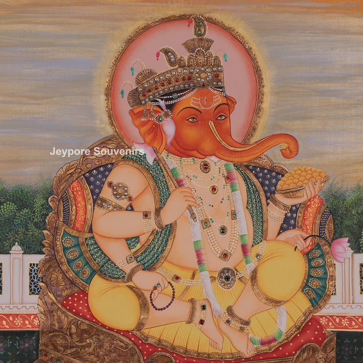 Royal Lord Ganesha Canvas Painting