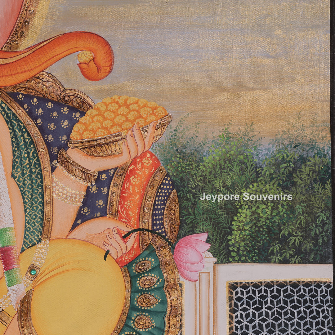 Royal Lord Ganesha Canvas Painting