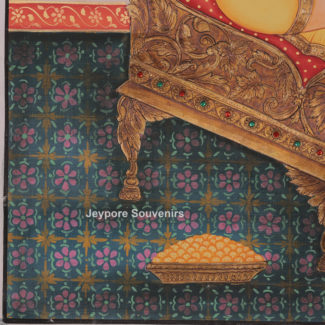 Royal Lord Ganesha Canvas Painting