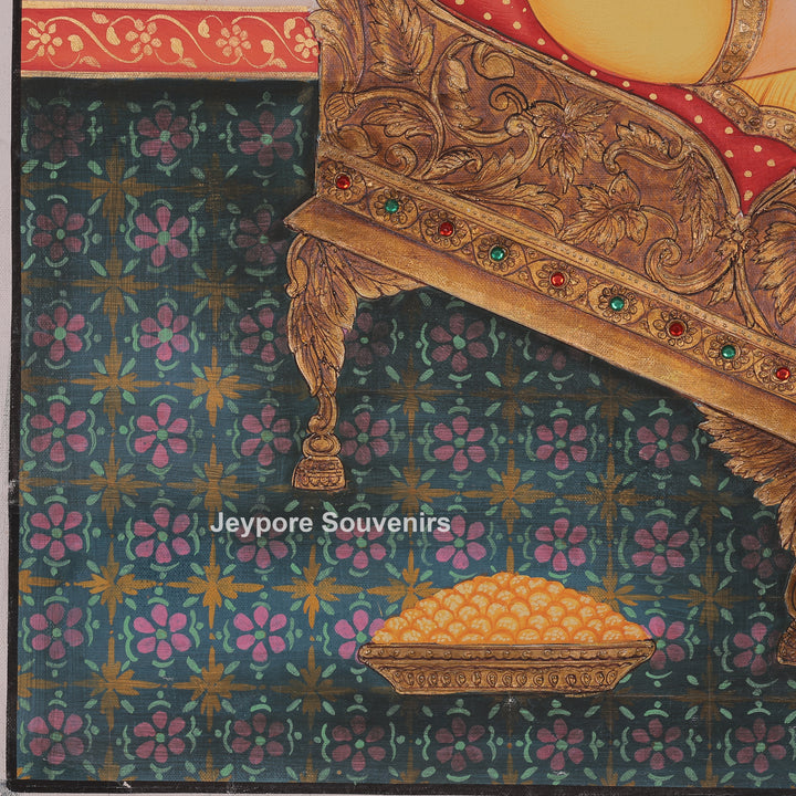 Royal Lord Ganesha Canvas Painting