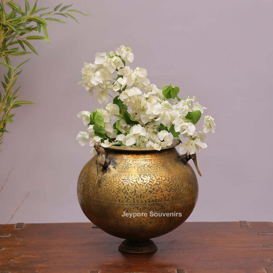 Handcrafted Brass Peacock Planter for Home &amp; Garden Décor