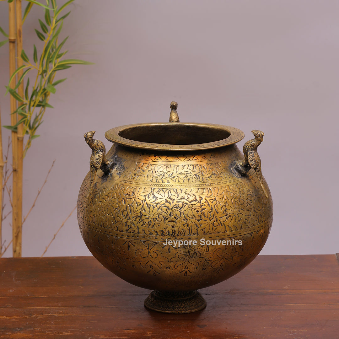 Handcrafted Brass Peacock Planter for Home &amp; Garden Décor