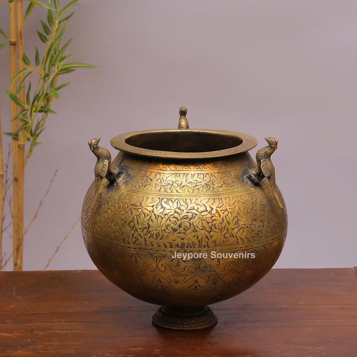 Handcrafted Brass Peacock Planter for Home &amp; Garden Décor