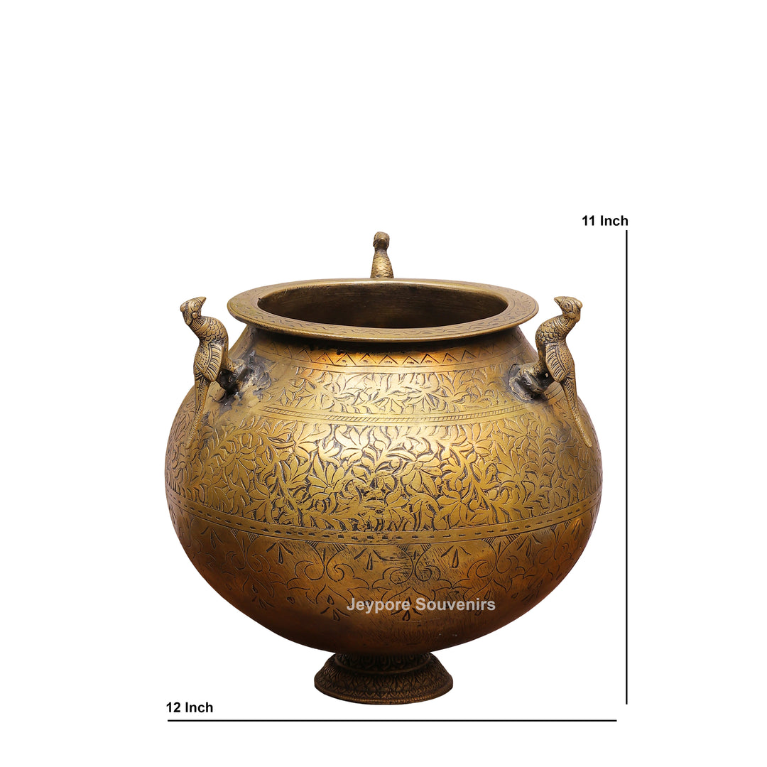 Handcrafted Brass Peacock Planter for Home &amp; Garden Décor