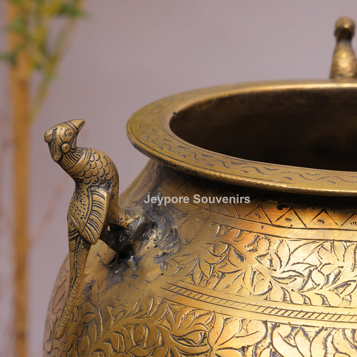 Handcrafted Brass Peacock Planter for Home &amp; Garden Décor