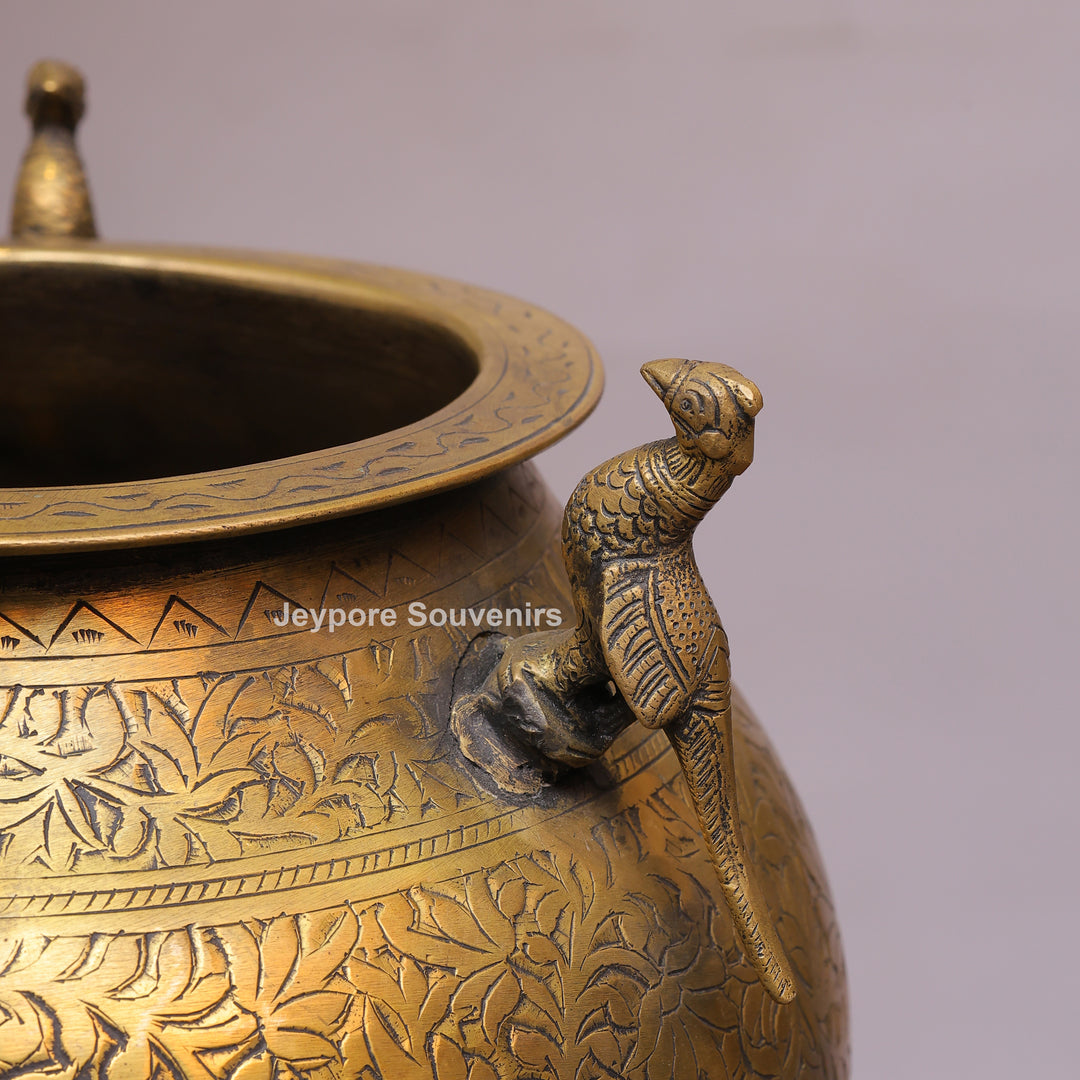 Handcrafted Brass Peacock Planter for Home &amp; Garden Décor