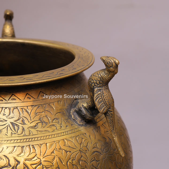 Handcrafted Brass Peacock Planter for Home &amp; Garden Décor