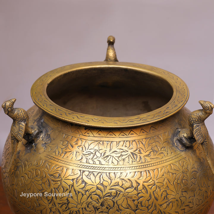 Handcrafted Brass Peacock Planter for Home &amp; Garden Décor