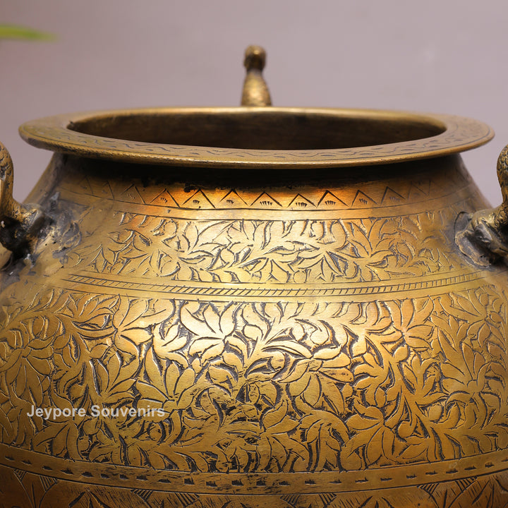 Handcrafted Brass Peacock Planter for Home &amp; Garden Décor