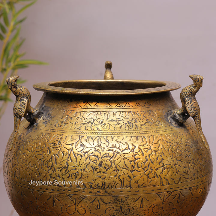 Handcrafted Brass Peacock Planter for Home &amp; Garden Décor