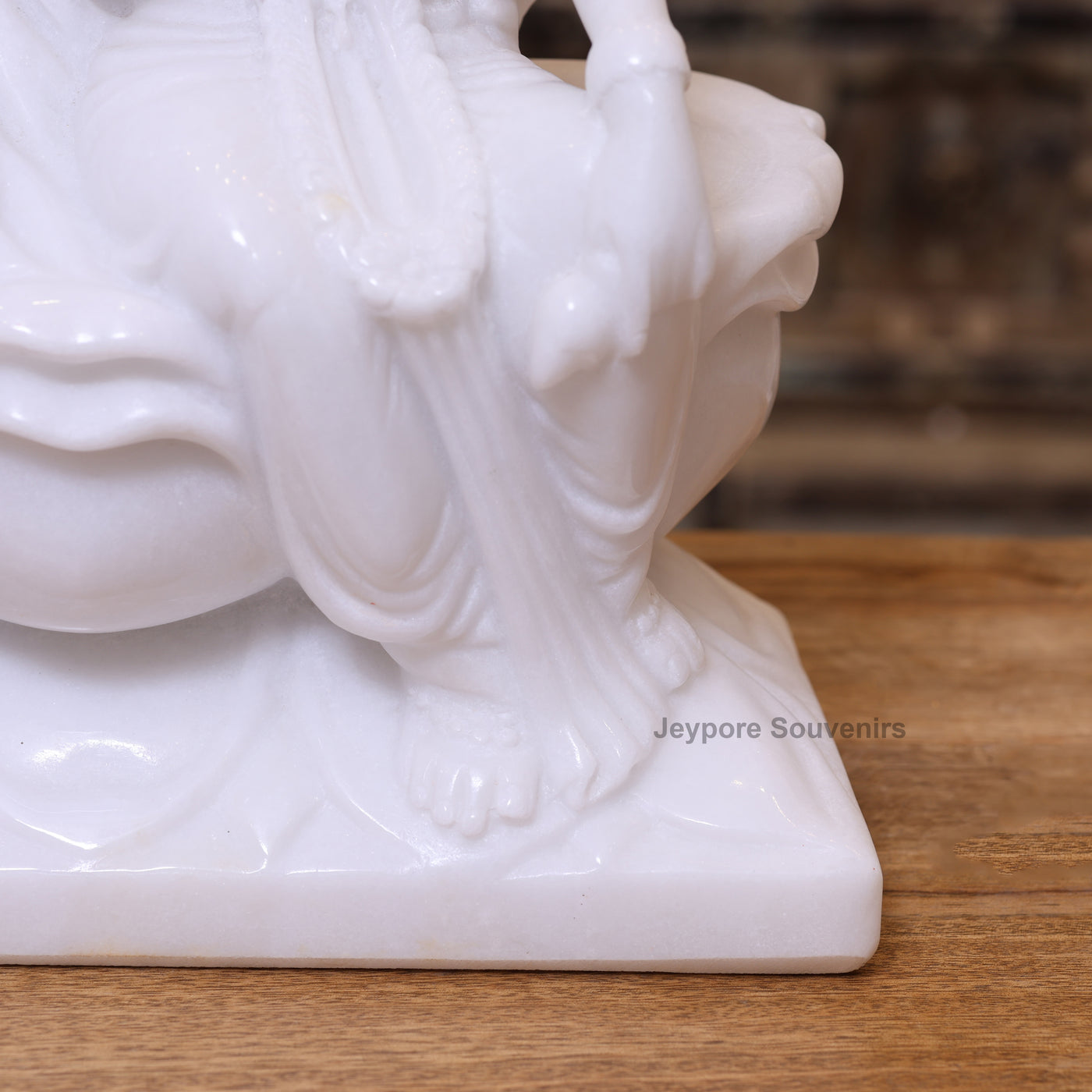 18" Pure White Marble Handcrafted Lakshmi-Narayan Seated Idol Set