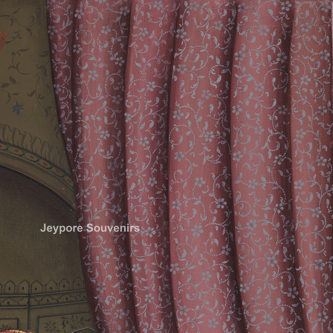 Shringara of the Princess – Royal Rajasthani Miniature Canvas Painting