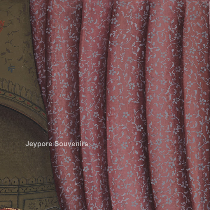 Shringara of the Princess – Royal Rajasthani Miniature Canvas Painting