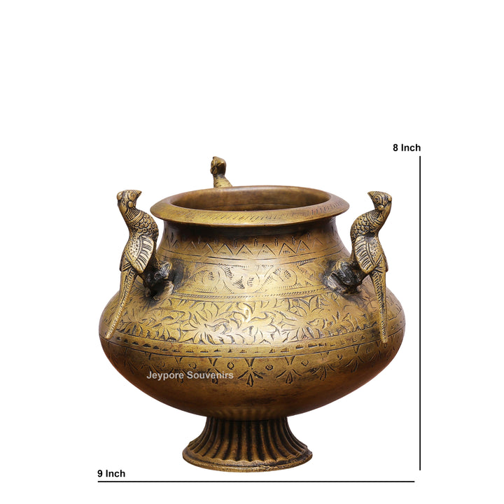 Traditional Engraved Brass Decorative Planter for Luxury Home Décor