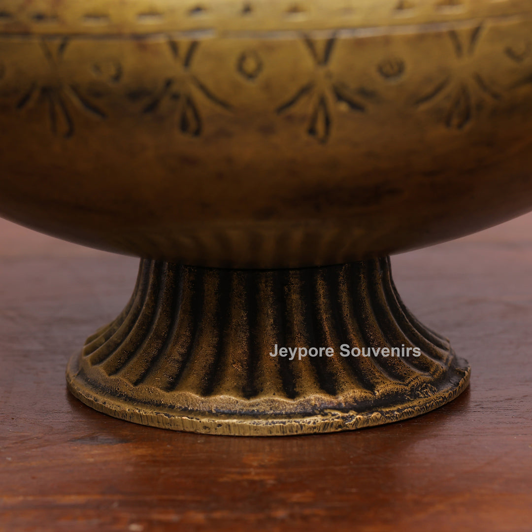 Traditional Engraved Brass Decorative Planter for Luxury Home Décor
