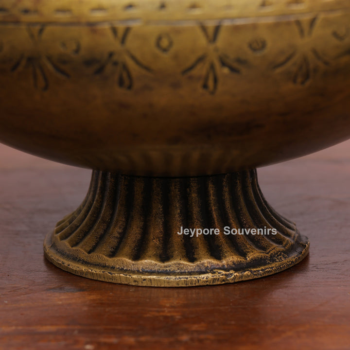 Traditional Engraved Brass Decorative Planter for Luxury Home Décor