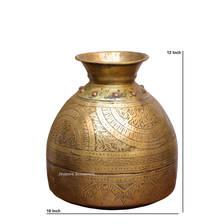 Traditional Antique Brass Decorative Pot for Home Décor