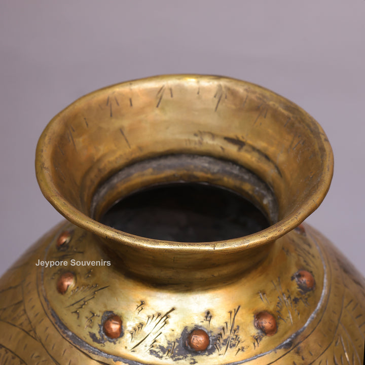 Traditional Antique Brass Decorative Pot for Home Décor