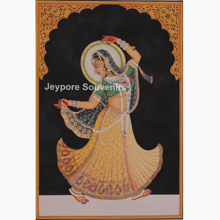 Radha Dancing in Traditional Dress - Painting