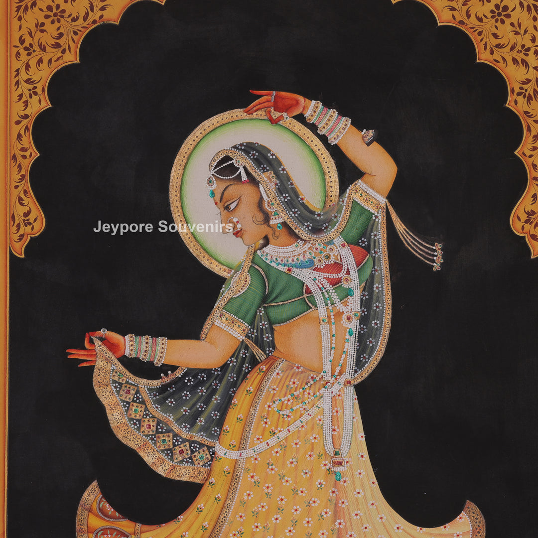 Radha Dancing in Traditional Dress - Painting