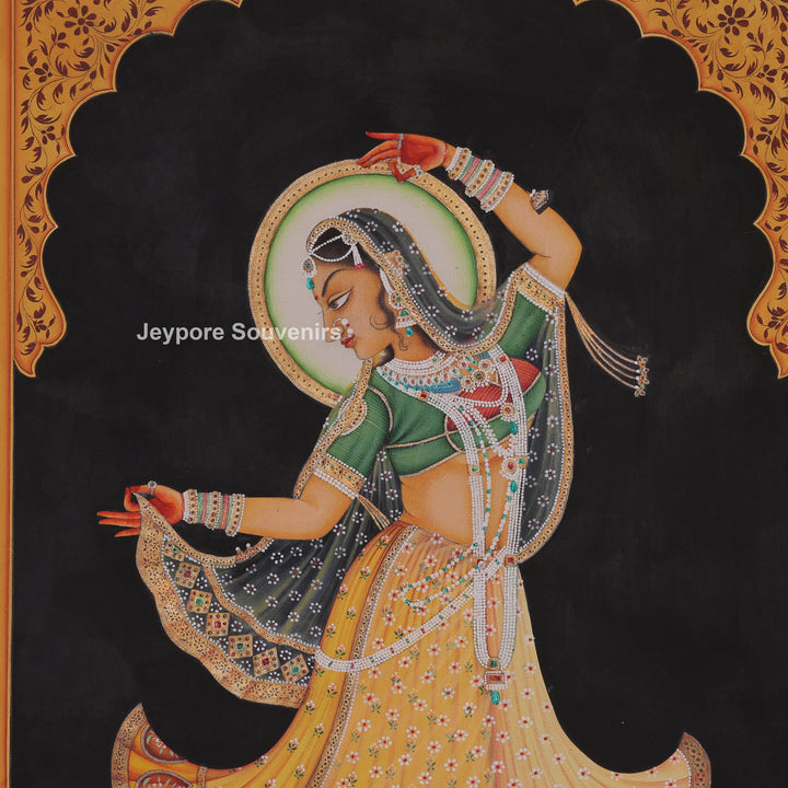 Radha Dancing in Traditional Dress - Painting