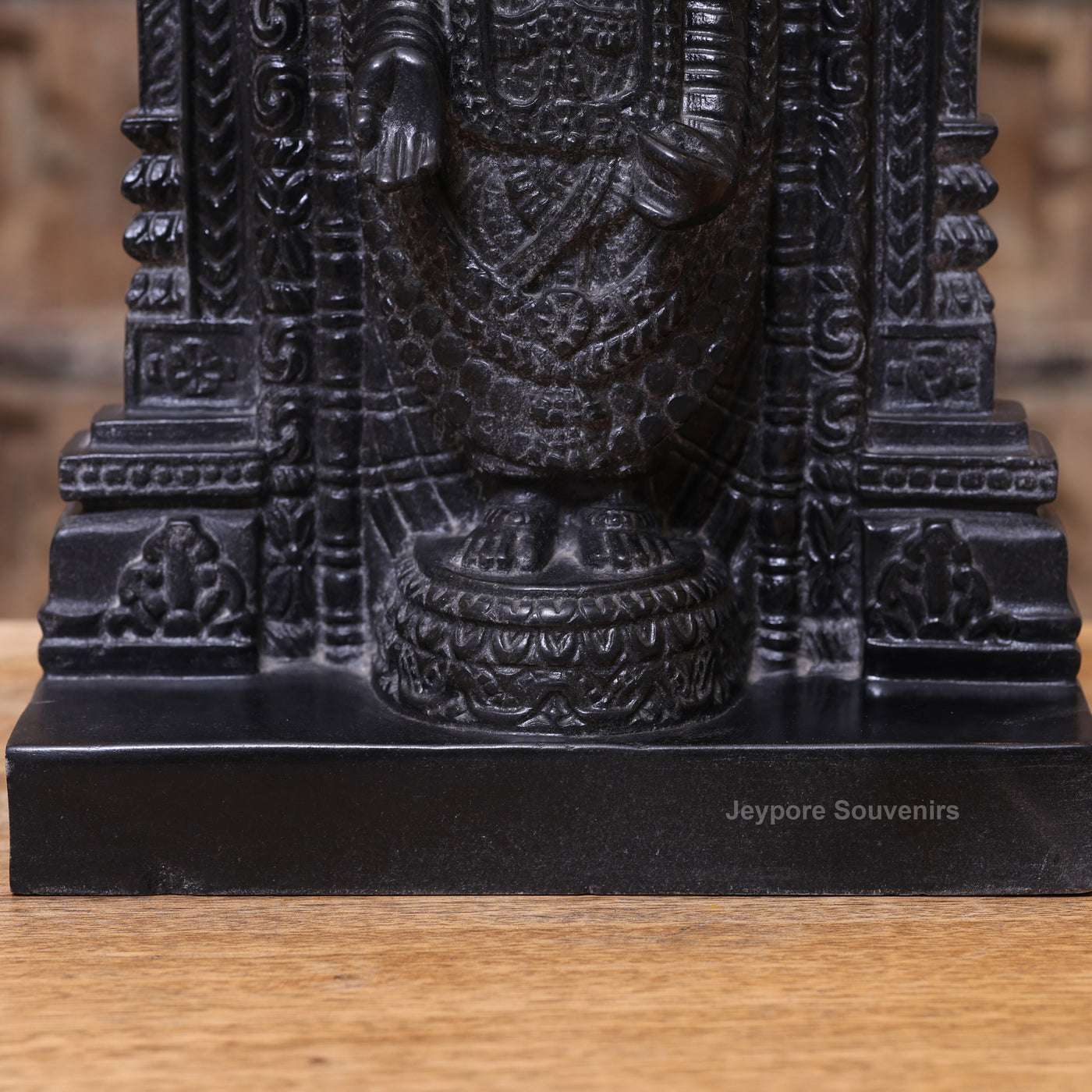 15" Black Marble Tirupati Balaji Idol | Lord Venkateswara Statue