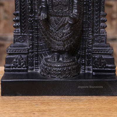 15" Black Marble Tirupati Balaji Idol | Lord Venkateswara Statue